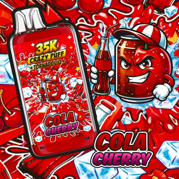 [Sample] Crazy Puff 35K (Cola Cherry) 1100mAh 20ml / 2% - Tornadoliq
