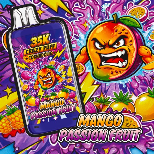 [Sample] Crazy Puff 35K (Mango Passion Fruit) 1100mAh 20ml / 2% - Tornadoliq