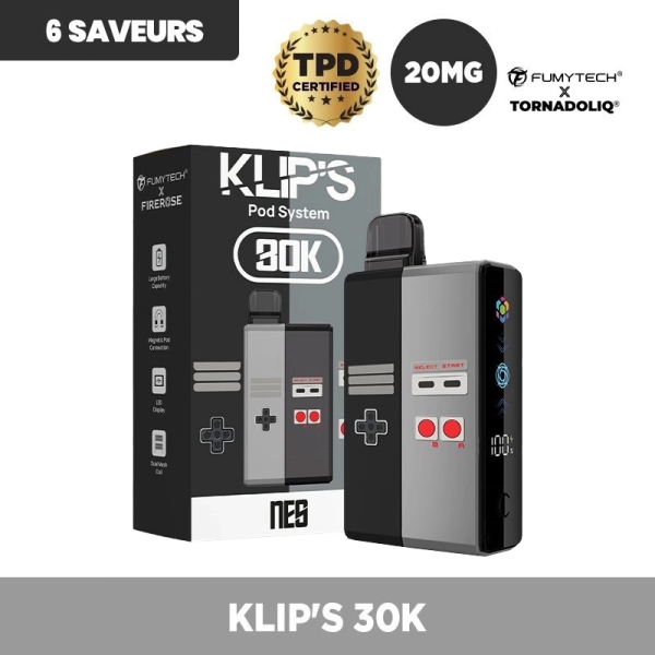 Klip's 30k 2200mAh 7ml / 2% - Fumytech x Tornadoliq