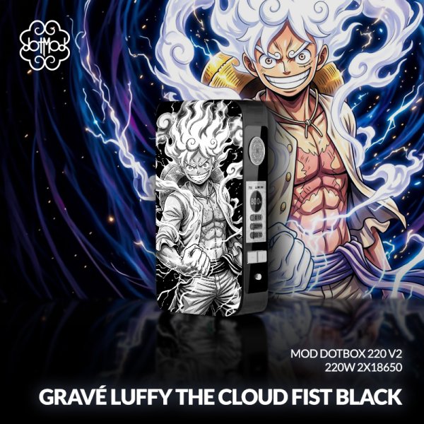 Mod dotBox 220 V2 220W 2x18650 Gravé The Cloud Fist Black - Dotmod