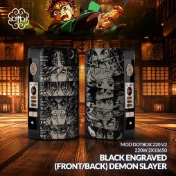 Mod dotBox V2 220W 2x18650 Black Engraved (Front/Back) Demon Slayer - Dotmod