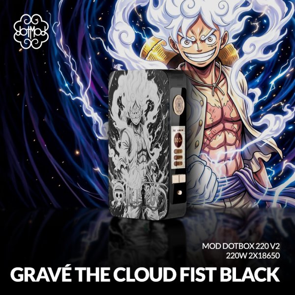 Mod dotBox V2 220W 2x18650 Black Engraved The Cloud Fist - Dotmod