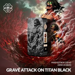 Mod dotBox V2 220W 2x18650 Black Engraved Attack On Titan - Dotmod