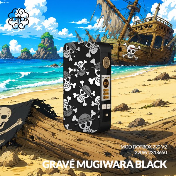 Mod dotBox 220 V2 220W 2x18650 Gravé Mugiwara - Dotmod