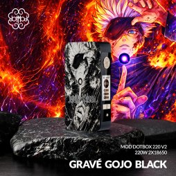 Mod dotBox 220 V2 220W 2x18650 Gravé Gojo Black - Dotmod