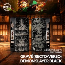 Mod dotBox V2 220W 2x18650 Black Engraved Demon Slayer - Dotmod