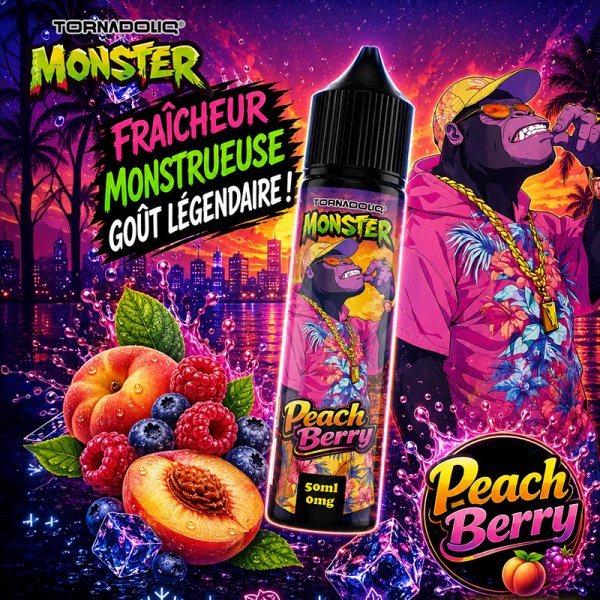 Peach Berry 0mg 50ml - Monster by Tornadoliq