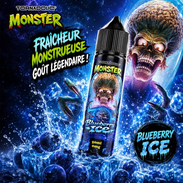 Blueberry Ice 0mg 50ml - Monster by Tornadoliq
