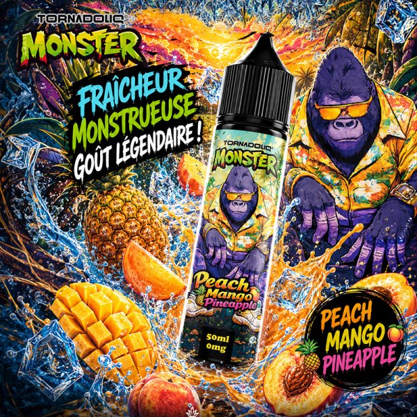Peach Mango Pineapple 0mg 50ml - Monster by Tornadoliq