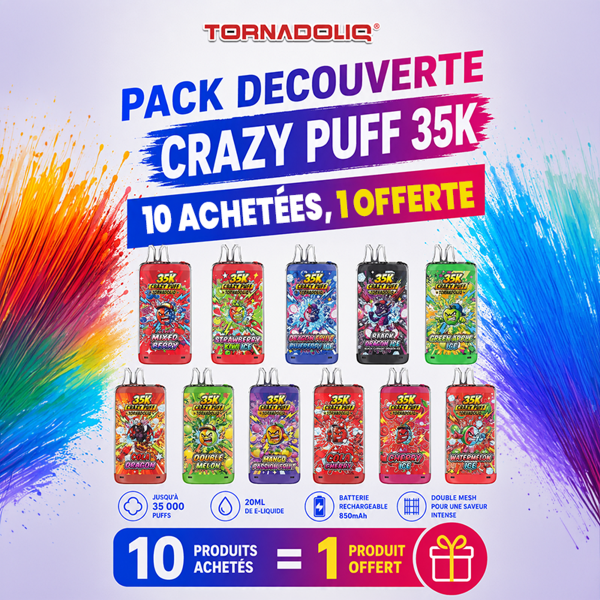 Pack Découverte Crazy Puff 35K - Tornadoliq