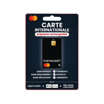 1 Carte International Prépayée Rechargeable - Transcash