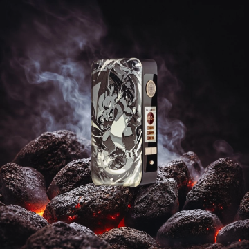 Mod dotBox 220 V2 220W 2x18650 Gravé Dracaufeu Gunmetal - Dotmod