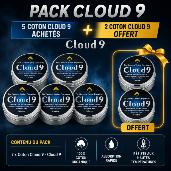 5 Coton Cloud 9 Achetés, 2 Coton Cloud 9 Offert - Cloud 9