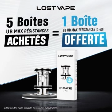 5 Box of UB Max V2 Coils Purchased, 1 Box of UB Max V2 0.4Ω Coils Free (3pcs) - Lost Vape [Offer]