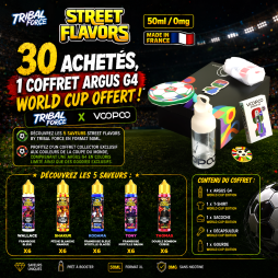 30 Street Flavors 0mg 50ml Achetés, 1 Coffret Argus G4 World Cup Offert - Tribal Force x Voopoo