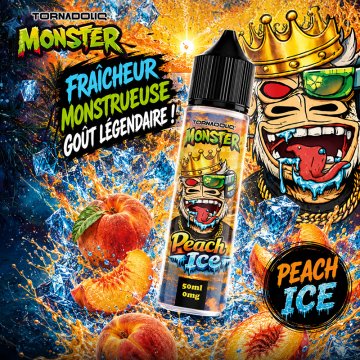Peach Ice 0mg 50ml - Monster by Tornadoliq