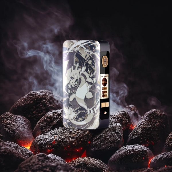 Mod dotBox 220 V2 220W 2x18650 Gravé Dracaufeu Gunmetal - Dotmod
