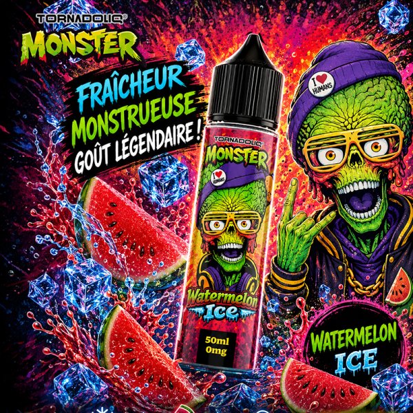 Watermelon Ice 0mg 50ml - Monster by Tornadoliq