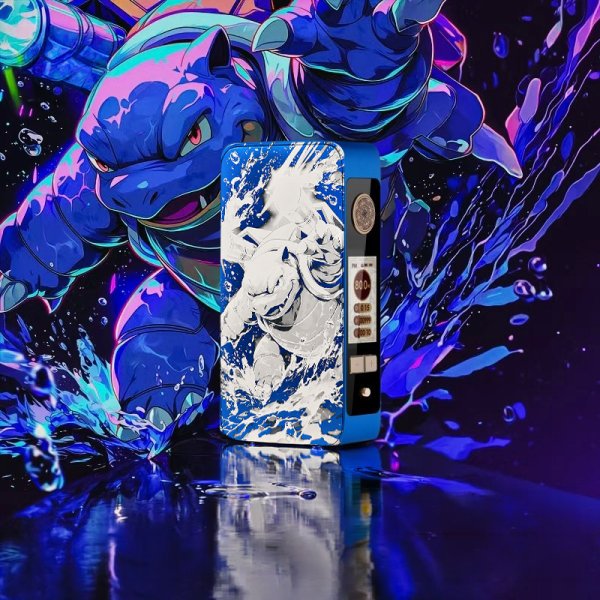 Mod dotBox V2 220W 2x18650 Blue Engraved Tortank - Dotmod