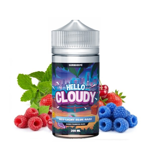 Red Light Blue Razz 0mg 200ml - Hello Cloudy
