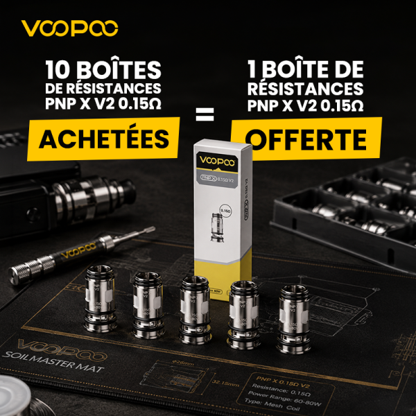 Buy 10 Boxes of PnP X V2 0.15Ω Coils, Get 1 Box of PnP X V2 0.15Ω Coils Free (5pcs) – Voopoo [Offer]