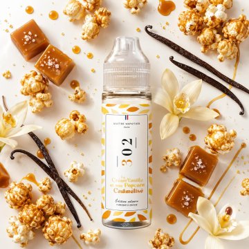 N°302 La Crème Vanille et son Pop-Corn Caramélisé 0mg 50ml - Maître Vapotier