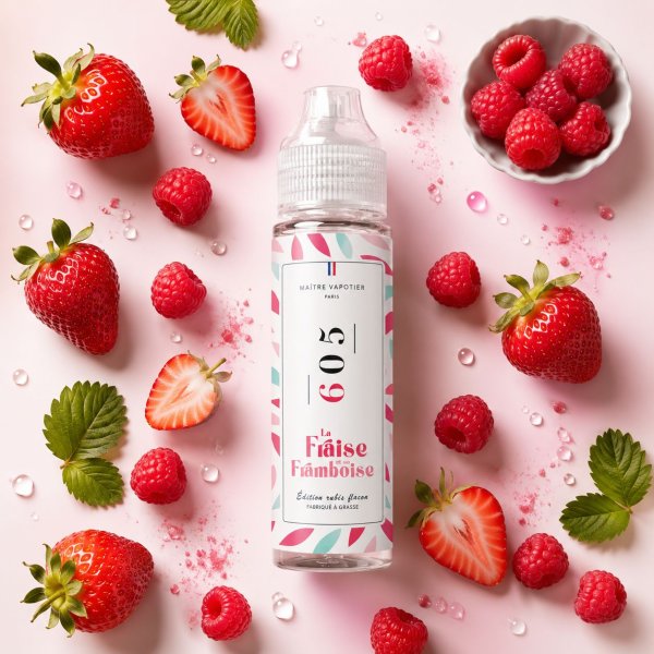 N°605 La Fraise et sa Framboise 0mg 50ml - Maître Vapotier