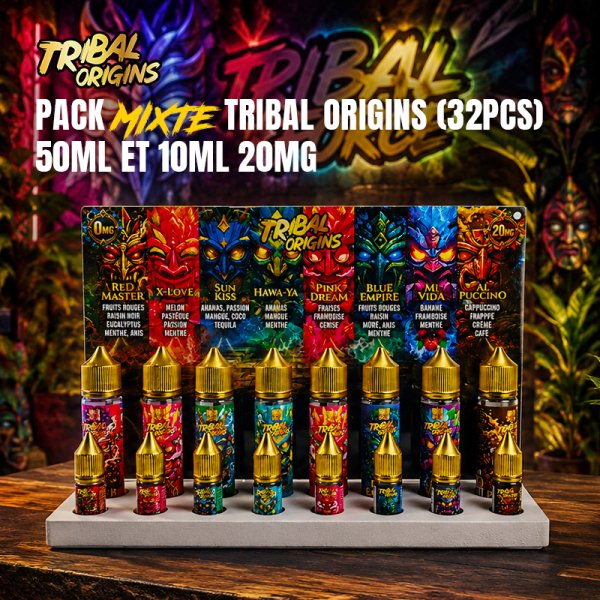Pack Mixte Origins (16pcs 10ml + 16pcs 50ml) + 1 Présentoir Offert - Origins by Tribal Force
