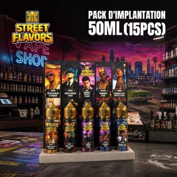 Pack d'Implantation Street Flavors 50ml (15pcs) + 1 Présentoir Offert - Tribal Force
