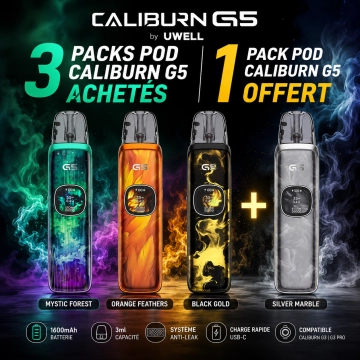 3  Pods Kits Caliburn G5 Purchased, 1 Pod Kit Caliburn G5 Free - Uwell