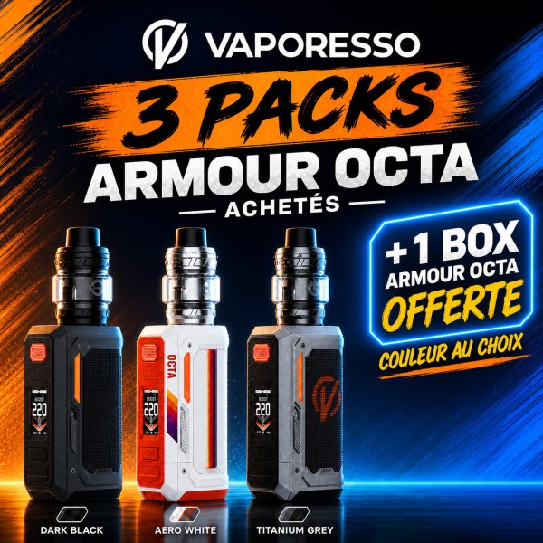 Pack Armour Octa 3 Packs Achetés, 1 Box Offerte - Vaporesso [Offre]