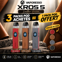 Offre XROS 5 Leather Version 3 Packs Pod Achetés, 1 Pack Pod Offert - Vaporesso