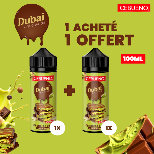 1 Dubaï Chocovape Acheté, 1 Offert 0mg 100ml - Cebueno