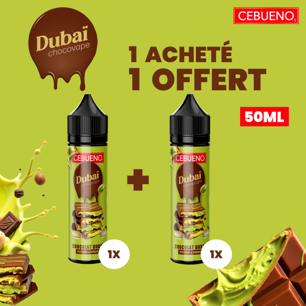 1 Dubaï Chocovape Acheté, 1 Offert 0mg 50ml - Cebueno