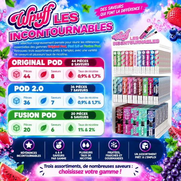 Packs Incontournables Original Pod (44pcs) / Pod 2.0 (36pcs) / Fusion Pod (20pcs) - Wpuff by Liquideo