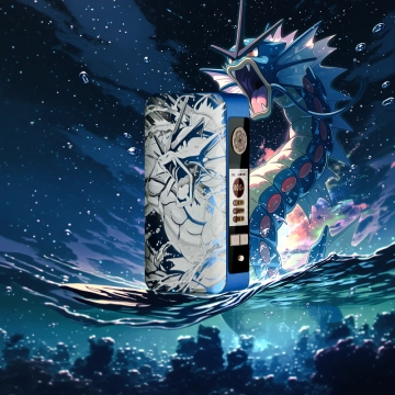 Mod dotBox V2 220W 2x18650 Blue Engraved Gyarados - Dotmod