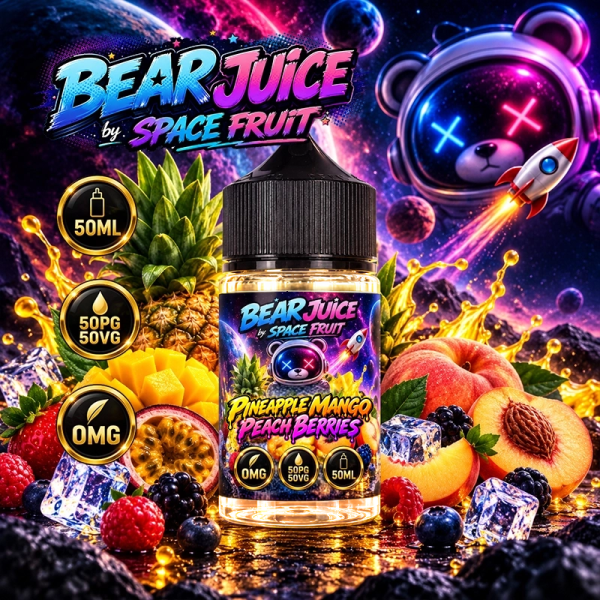 Pineapple Mango Peach Berries 0mg 50ml - Bear Juice by Space Fruit