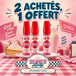 2 Strawberry Bikini Ice Achetés, 1 Offert 0mg 50ml - Summer Holidays by Dinner Lady