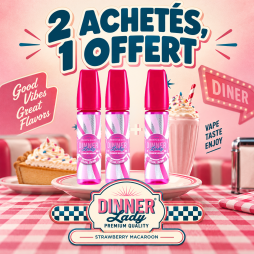 2 Strawberry Macaroon Achetés, 1 Offert 0mg 50ml - Special Edition by Dinner Lady