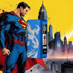 Mod dotBox 220 V2 220W 2x18650 Gravé Superman Royal Blue - Dotmod