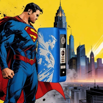 Mod dotBox V2 220W 2x18650 Blue Engraved Superman - Dotmod