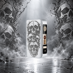 Mod dotBox 220 V2 220W 2x18650 Gravé Skull Silver - Dotmod