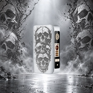 Mod dotBox 220 V2 220W 2x18650 Gravé Skull Silver - Dotmod