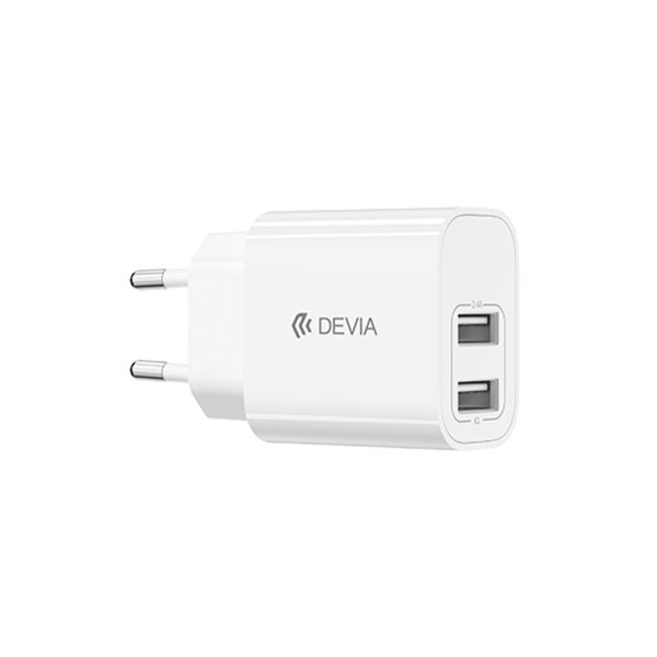 Adaptateur Secteur Lite 2 / USB-A 2 Ports 2.4A 5V - Devia