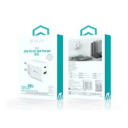 Pro3 AC Adapter / USB-C & USB-A 3A 5V 30W PD+QC GaN - Smart Series by Devia