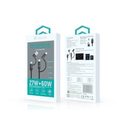 Câble de Charge Rapide 4 En 1 USB-A / USB-C vers USB-C / Lightning 1.5m (1pc)  - Extreme Speed Series by DEVIA