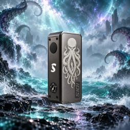 Mod S101 21700/18650 Gravé Kraken Gunmetal - Gerobak Vapor x Orca Vape