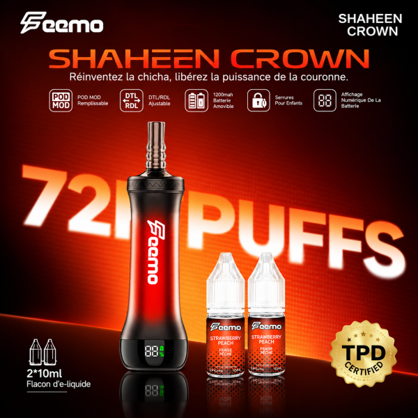 Shaheen Crown 72K + 2 E-liquids 1200mAh 20ml / 0.6% - Feemo
