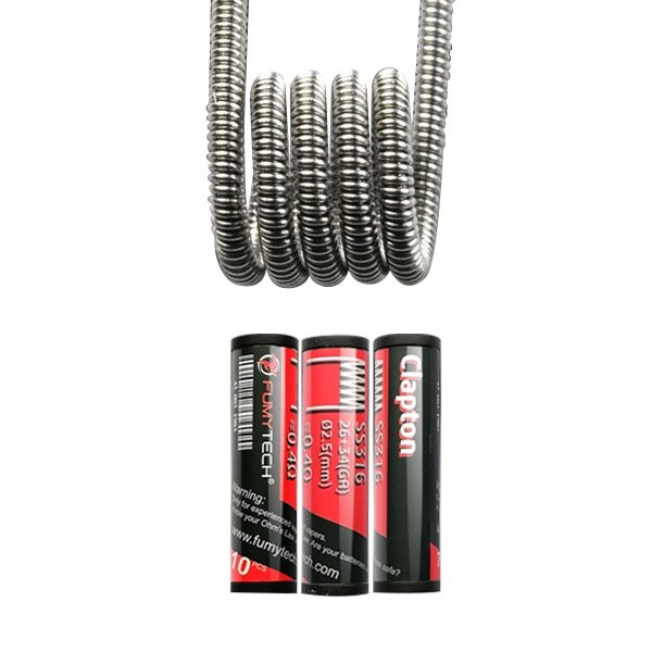 Clapton SS316 26GA+34GA 0.40Ω (10pcs) - Fumytech
