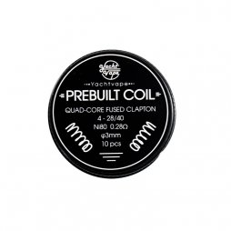 Prebuilt Coil Quad Core Fused Clapton 4-28/40 ni80 0.28Ω 3mm (10pcs) - Yachtvape
